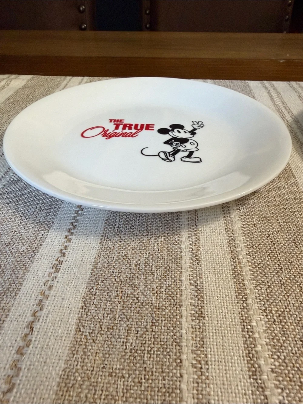 Disney Mickey Mouse White Ceramic Dessert Plates - Set of 2